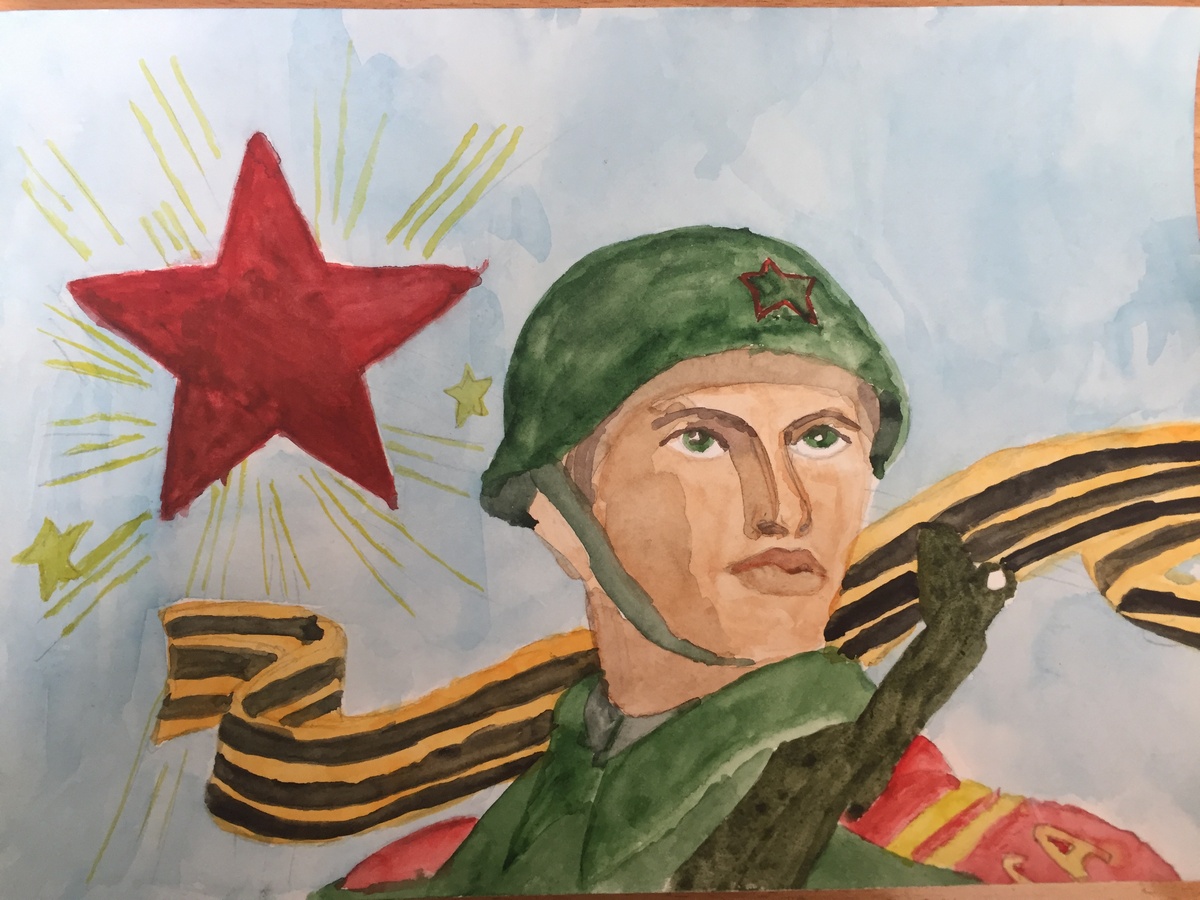 Рисование 9 мая солдат